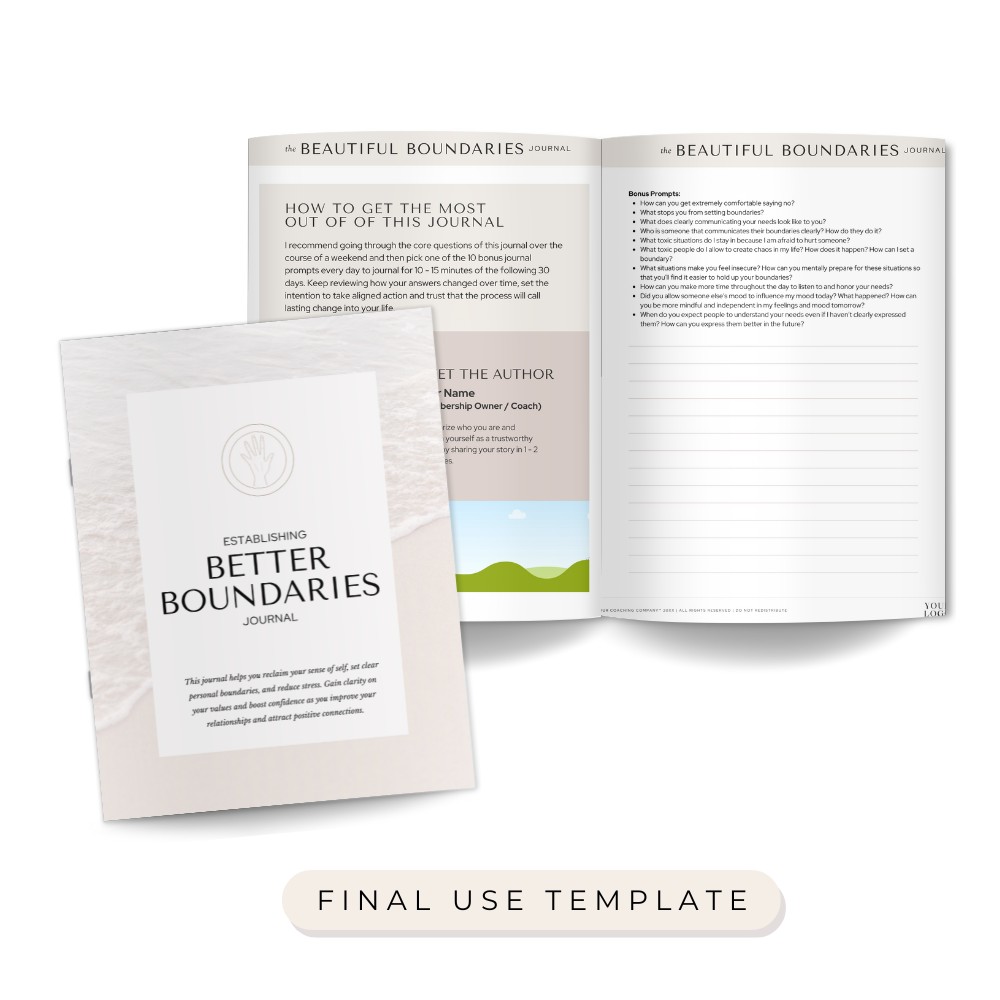 Better Boundaries Journal PLR - Blogger's Lead Magnet Printable