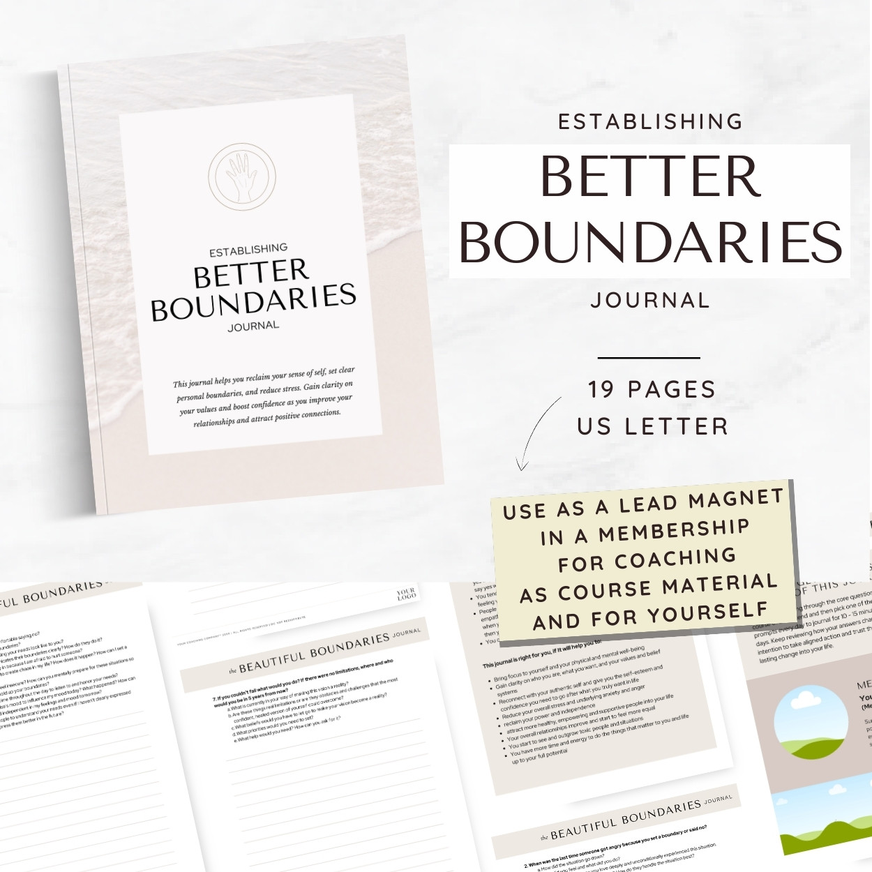 Better Boundaries Journal PLR - Blogger's Lead Magnet Printable - Image 2