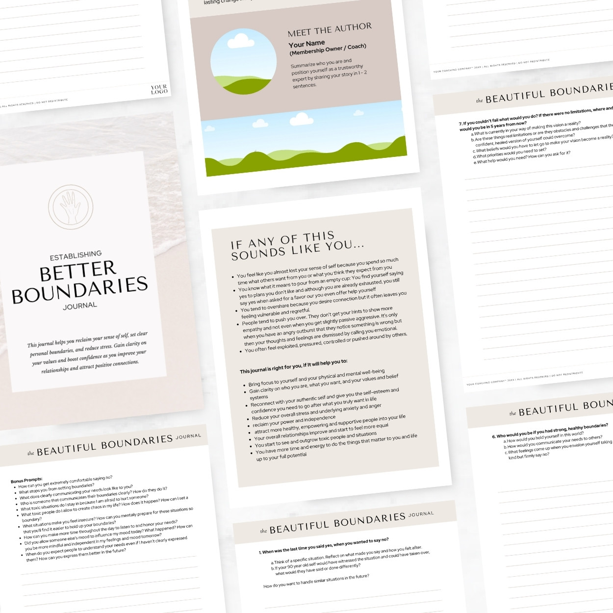 better boundaries journal pages spread flatlay