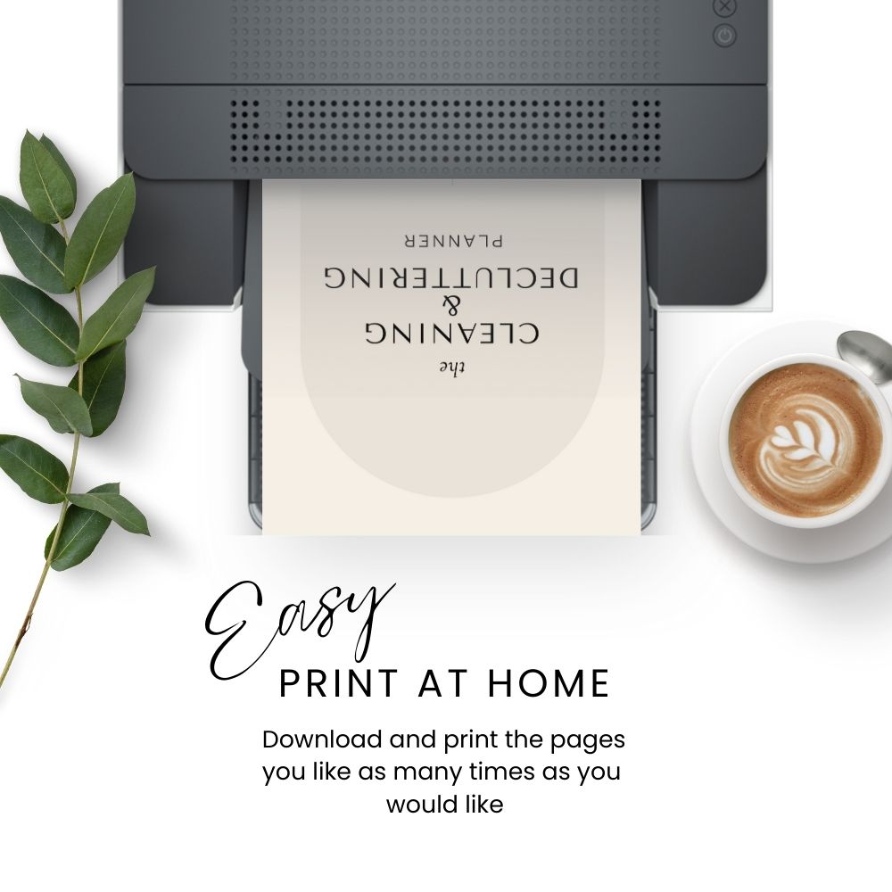 easy home organization printable journal, inserts, sheets to use for decluttering your home space
