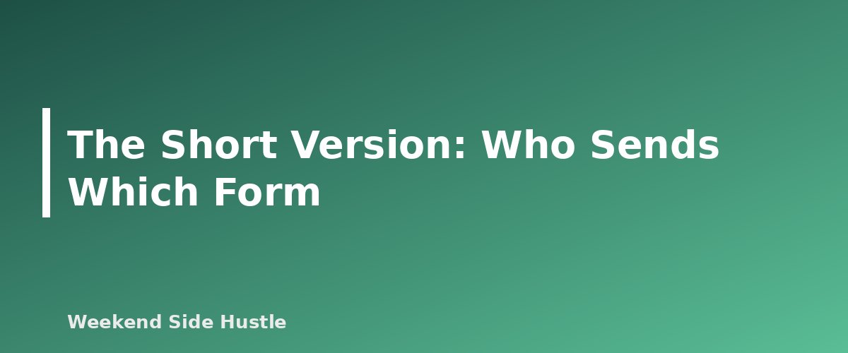 The Short Version: Who Sends Which Form - section banner for 1099-NEC vs 1099-K for Side Hustles