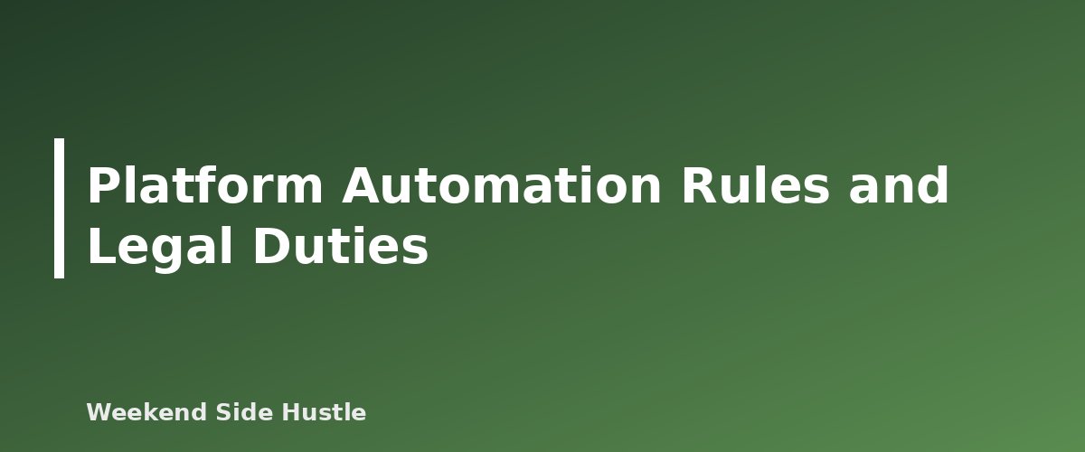 Platform Automation Rules and Legal Duties - illustration for A Safe Approval Workflow for AI Agents That Post for You