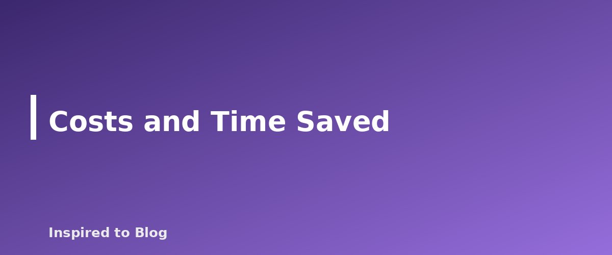 Costs and Time Saved - banner for AI Tools for Bloggers and Creators: What They Can Do, What They Cannot and How to Use Them