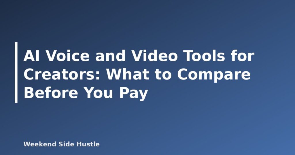 AI Voice and Video Tools for Creators: What to Compare Before You Pay