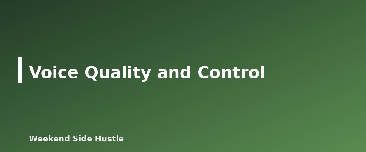 Voice Quality and Control - illustration for AI Voice and Video Tools for Creators: What to Compare Before You Pay