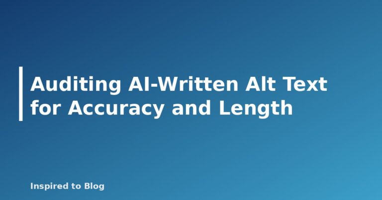 Auditing AI-Written Alt Text for Accuracy and Length