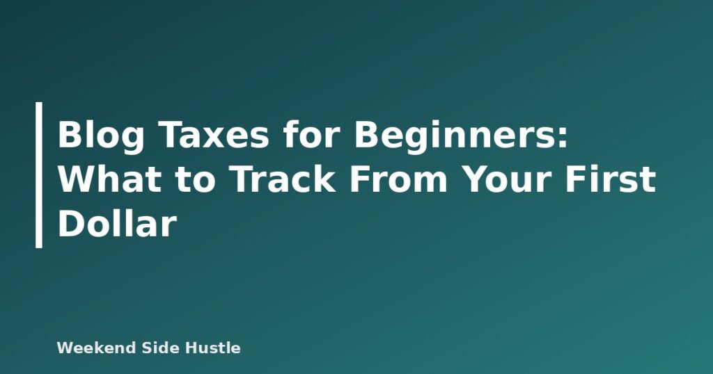 Blog Taxes for Beginners: What to Track From Your First Dollar