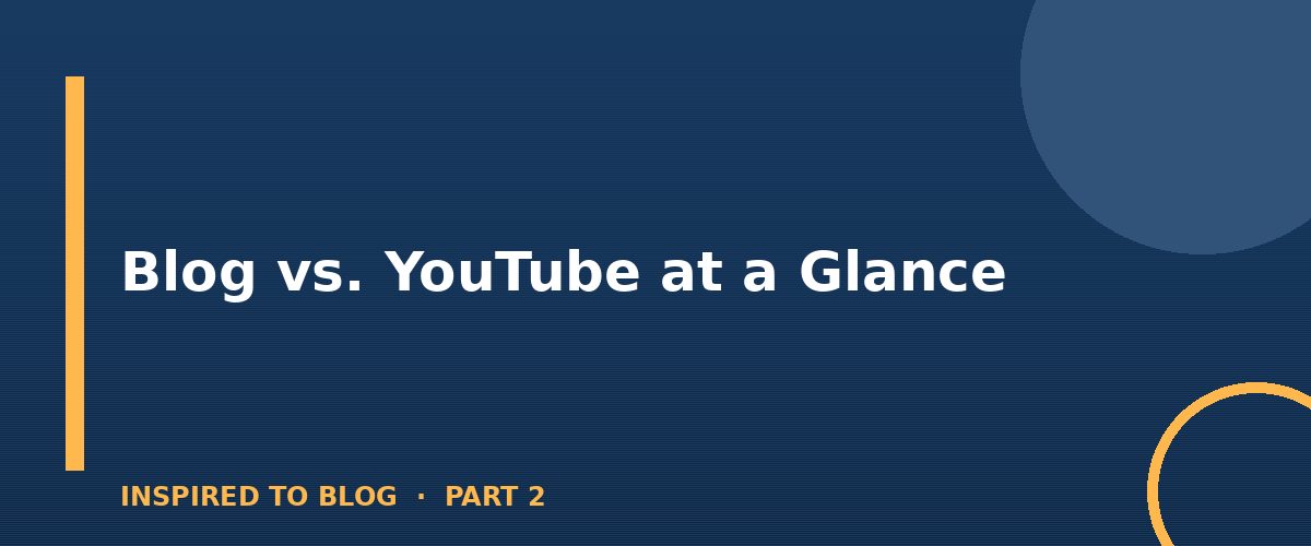 Section banner: Blog vs. YouTube at a Glance