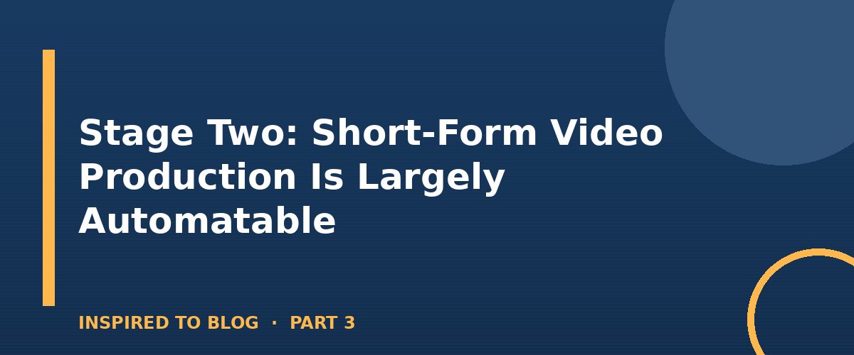 Section banner: Stage Two: Short-Form Video Production Is Largely Automatable