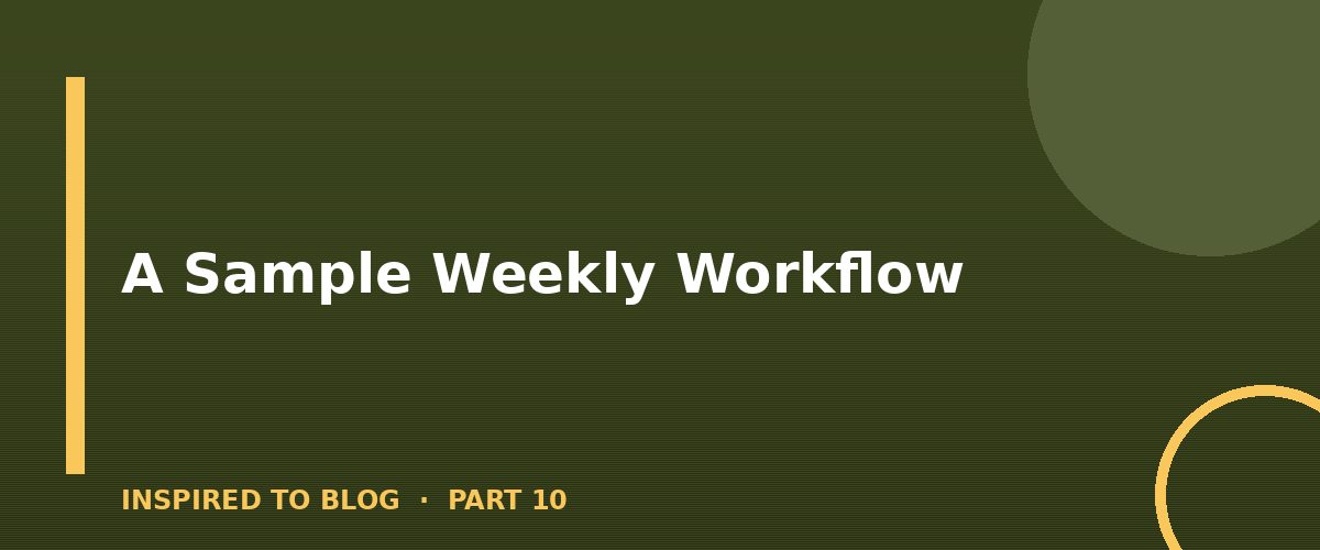 Section banner: A Sample Weekly Workflow