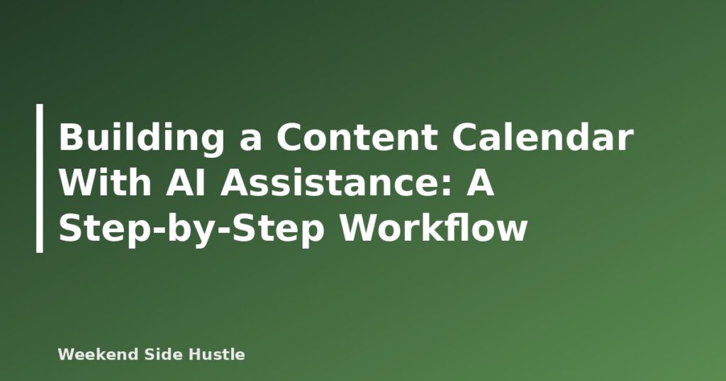Building a Content Calendar With AI Assistance: A Step-by-Step Workflow