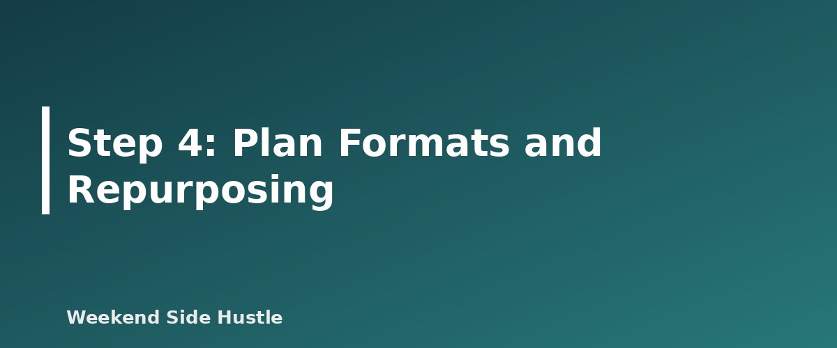 Step 4: Plan Formats and Repurposing - illustration for Building a Content Calendar With AI Assistance: A Step-by-Step Workflow