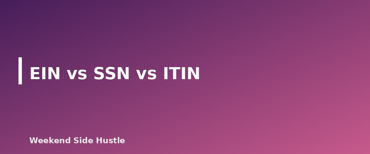 EIN vs SSN vs ITIN - section banner for Do You Need an EIN for a Side Hustle? When It Is Required and How to Get One Free