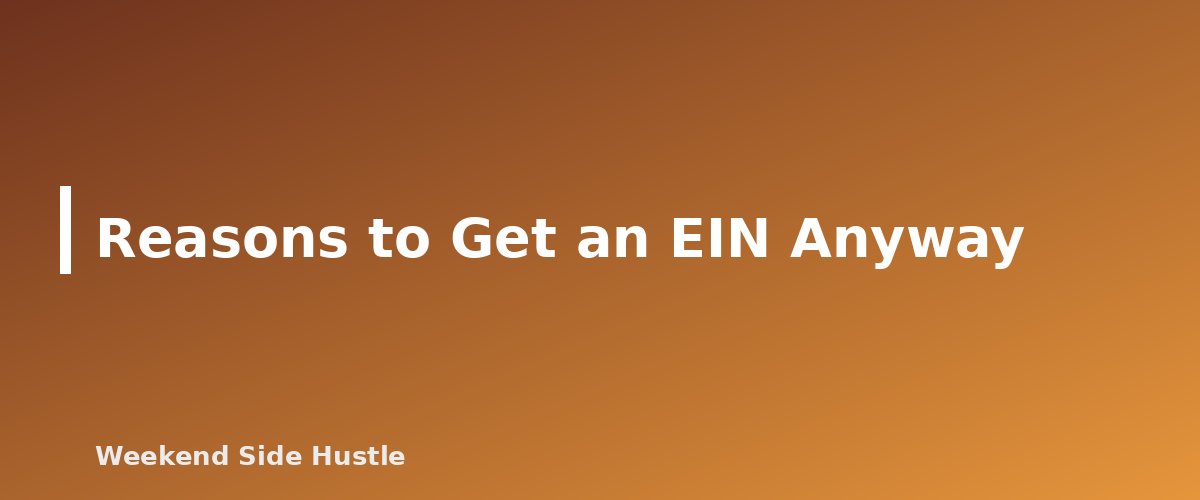 Reasons to Get an EIN Anyway - section banner for Do You Need an EIN for a Side Hustle? When It Is Required and How to Get One Free