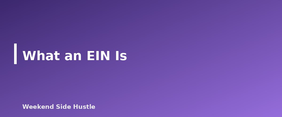What an EIN Is - section banner for Do You Need an EIN for a Side Hustle? When It Is Required and How to Get One Free