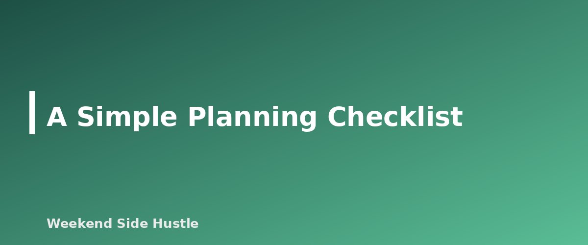 A Simple Planning Checklist - section banner for Health Insurance for Side Hustlers