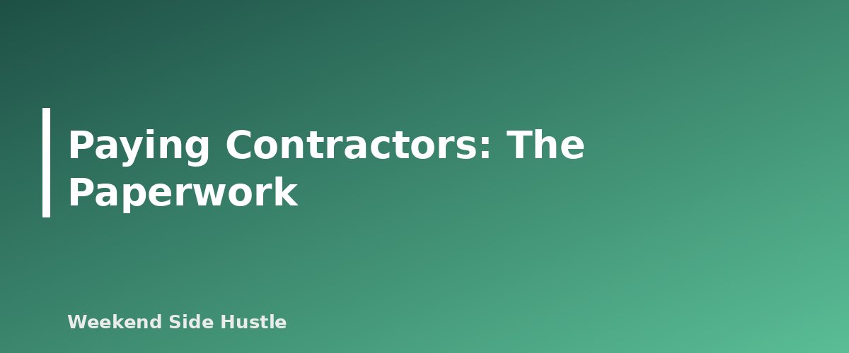 Paying Contractors: The Paperwork - section banner for Hiring Help for Your Side Hustle