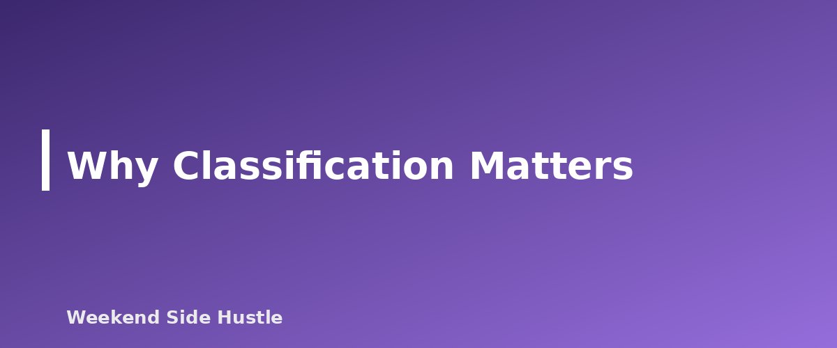 Why Classification Matters - section banner for Hiring Help for Your Side Hustle