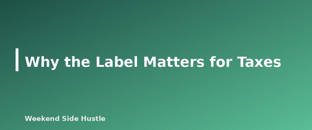 Why the Label Matters for Taxes - section banner for Hobby or Business? How the IRS Decides and What It Means for Your Side Hustle Taxes