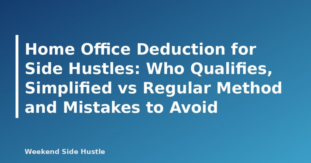 Home Office Deduction for Side Hustles: Who Qualifies, Simplified vs Regular Method and Mistakes to Avoid