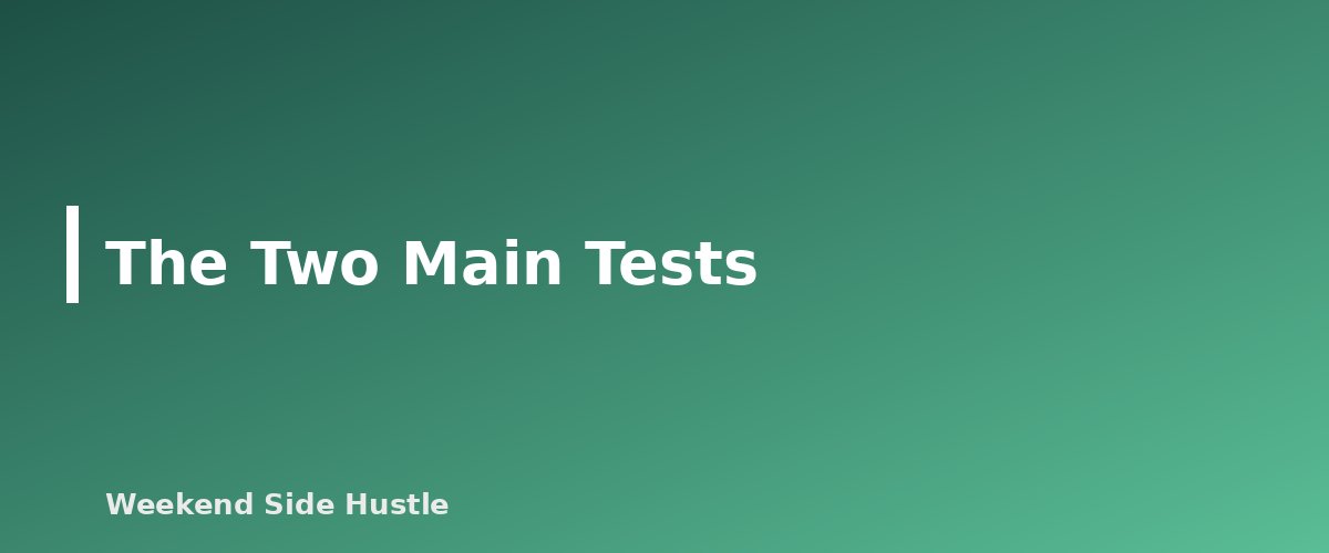 The Two Main Tests - section banner for Home Office Deduction for Side Hustles