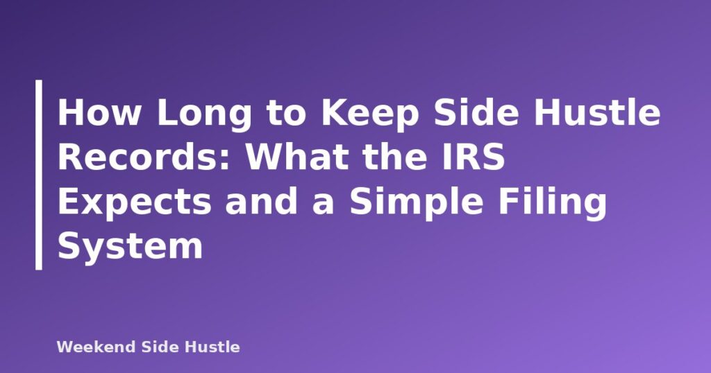 How Long to Keep Side Hustle Records: What the IRS Expects and a Simple Filing System
