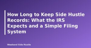 How Long to Keep Side Hustle Records: What the IRS Expects and a Simple Filing System