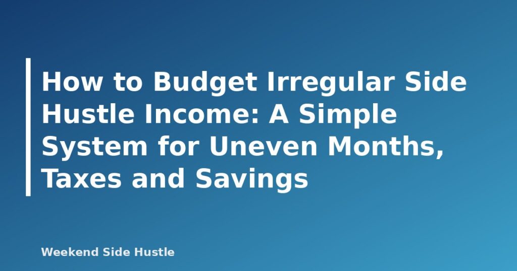 How to Budget Irregular Side Hustle Income: A Simple System for Uneven Months, Taxes and Savings