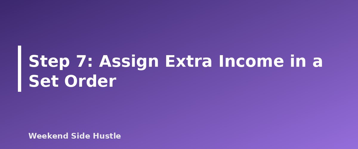 Step 7: Assign Extra Income in a Set Order - section banner for How to Budget Irregular Side Hustle Income