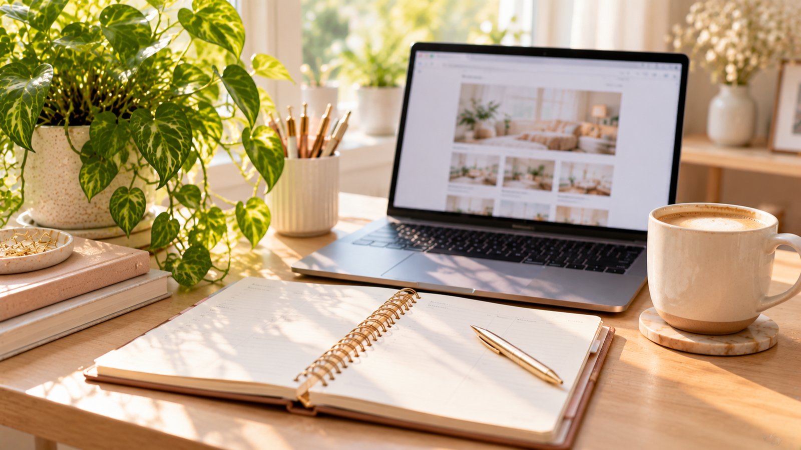 A tidy desk with a laptop, an open notebook and a coffee mug in soft natural light - How Often to Audit