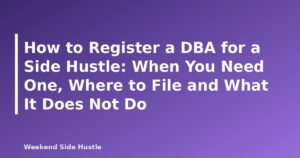 How to Register a DBA for a Side Hustle: When You Need One, Where to File and What It Does Not Do