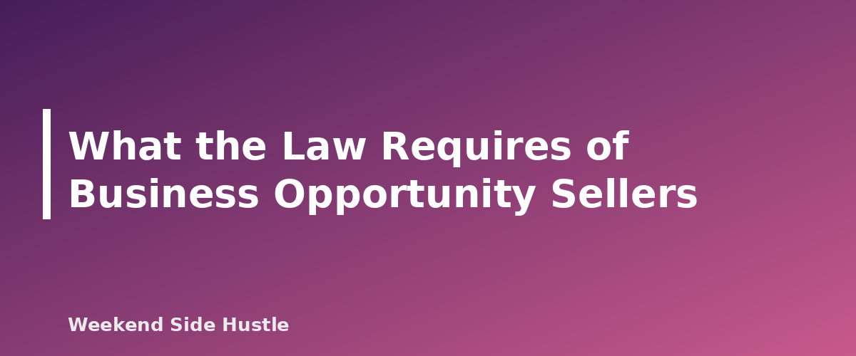 What the Law Requires of Business Opportunity Sellers - section banner for How to Spot Side Hustle Scams