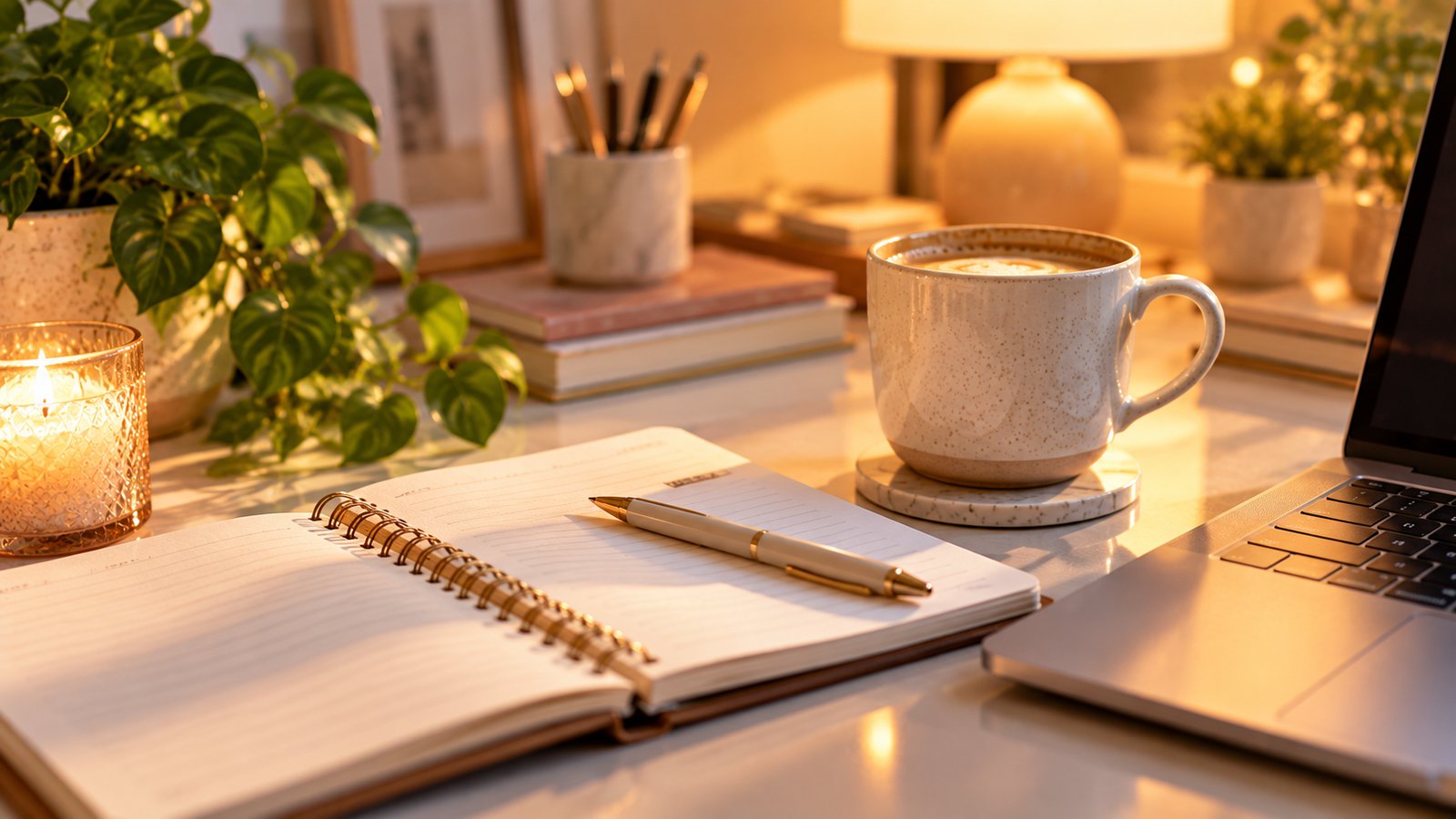 A cup of coffee beside an open notebook and a pen on a bright desk, ready for questions - Frequently Asked Questions
