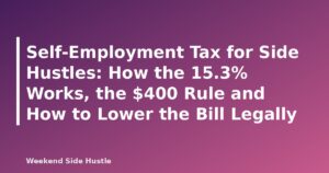 Self-Employment Tax for Side Hustles: How the 15.3% Works, the $400 Rule and How to Lower the Bill Legally