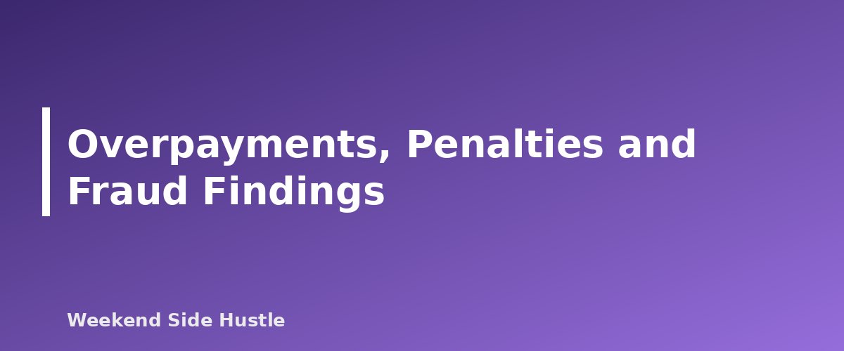 Overpayments, Penalties and Fraud Findings - section banner for Side Hustle and Unemployment Benefits