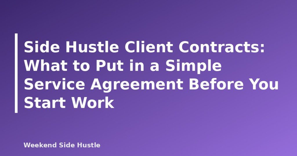 Side Hustle Client Contracts: What to Put in a Simple Service Agreement Before You Start Work