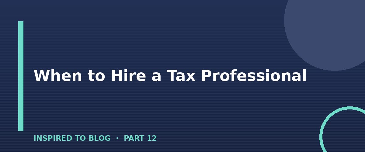Section banner: When to Hire a Tax Professional