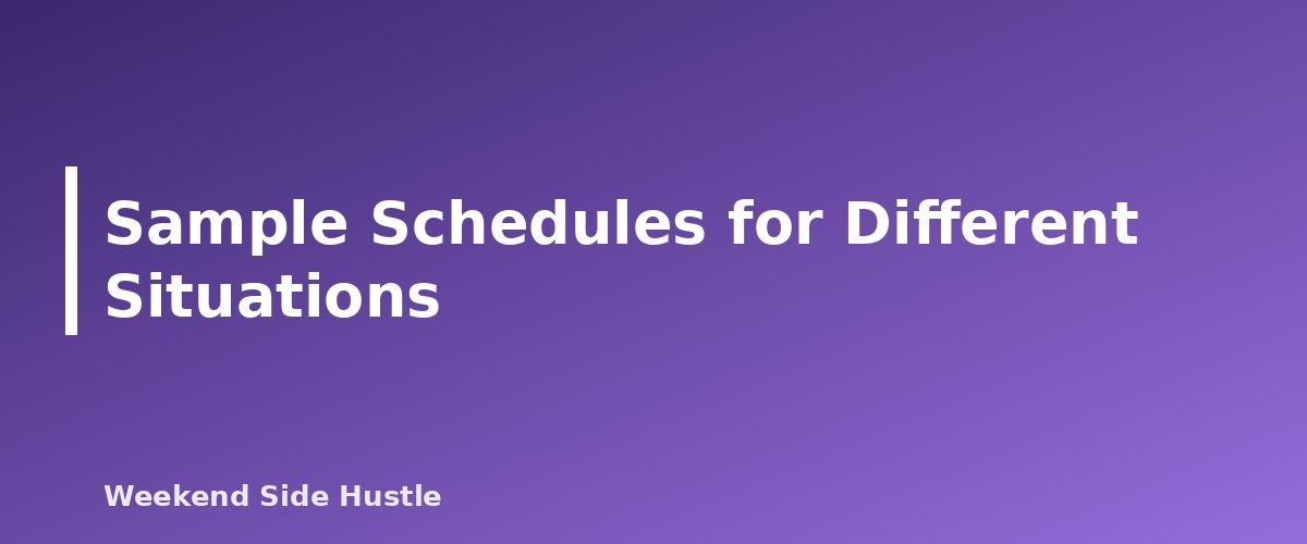 Sample Schedules for Different Situations - section banner for Side Hustle Time Management With a Full-Time Job