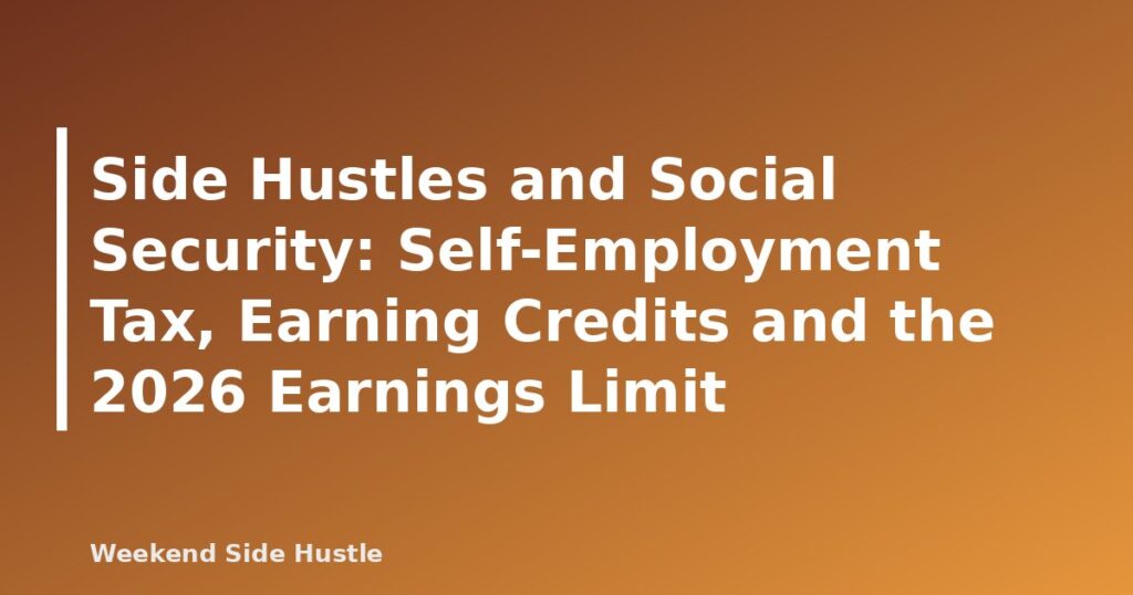 Side Hustles and Social Security: Self-Employment Tax, Earning Credits and the 2026 Earnings Limit