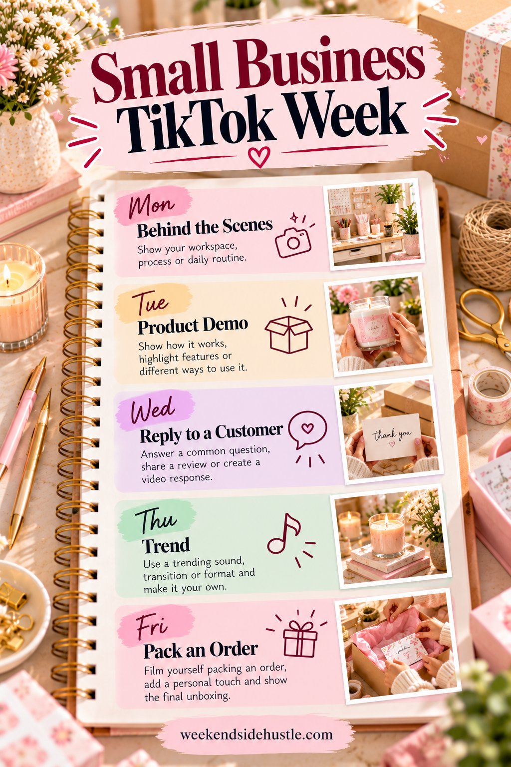 Small business TikTok weekly plan