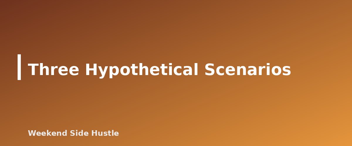 Three Hypothetical Scenarios - section banner for Solo 401(k) vs SEP IRA for Side Hustles