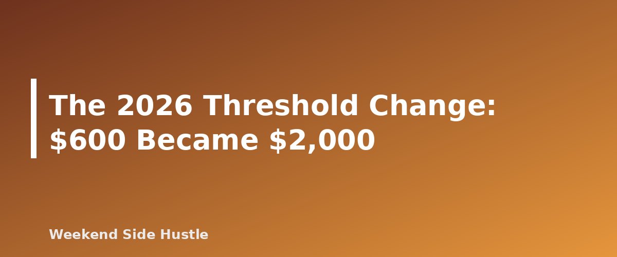 The 2026 Threshold Change: $600 Became $2,000 - section banner for Form W-9 for Side Hustles