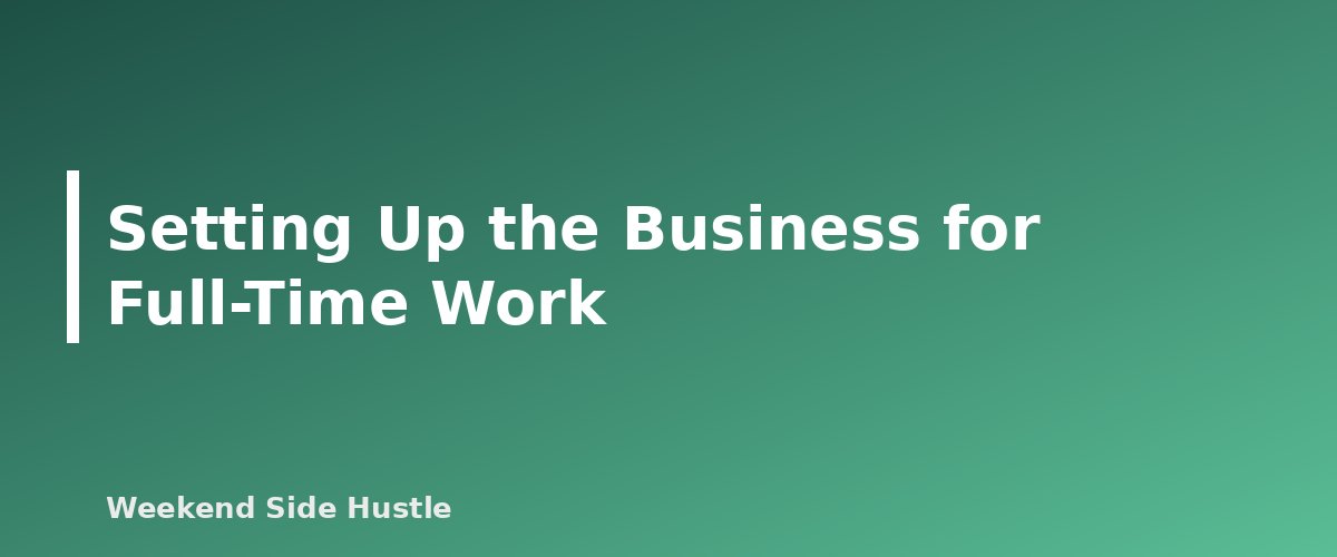 Setting Up the Business for Full-Time Work - section banner for When to Quit Your Job for Your Side Hustle